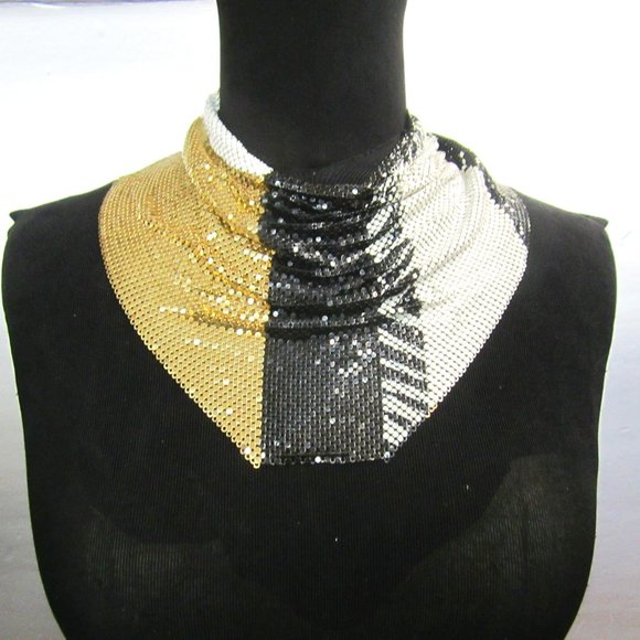 Ferrara Whiting and Davis Color Blocked Mesh Cowl
